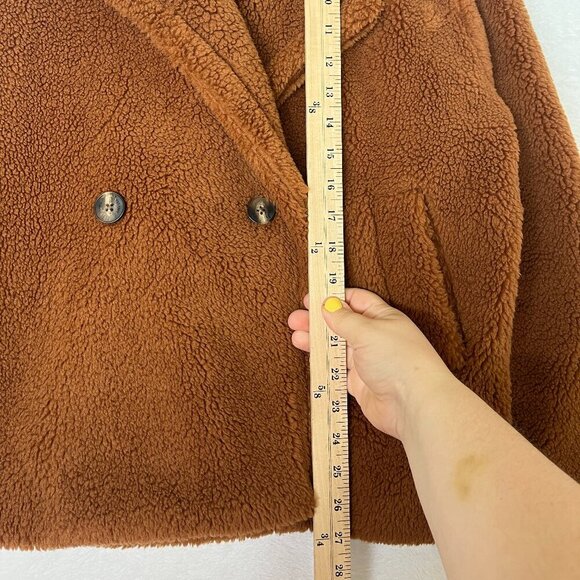 Gap Women's Sherpa Teddy Jacket Aragan Oil Brown Fall Neutral Fuzzy Gilmore Girl - Picture 7 of 15